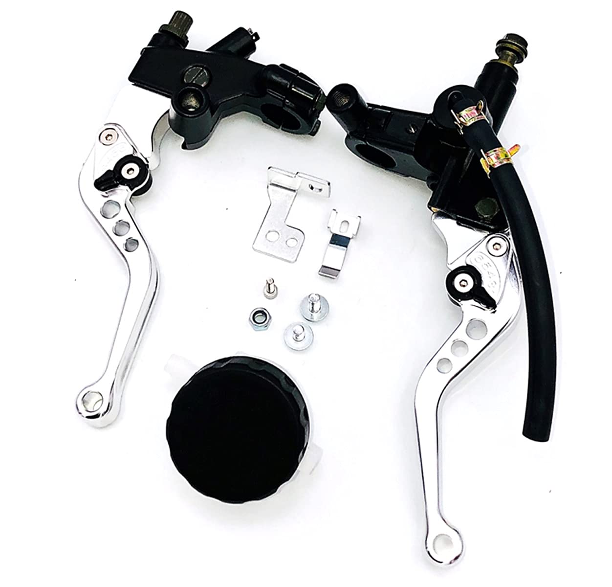 

World Imp Motor Универсальный комплект регулируемых рычагов тормоза и сцепления для мотоцикла с главным цилиндром и бачком для и PCX Ninja, Monkey, CBR, NSR,