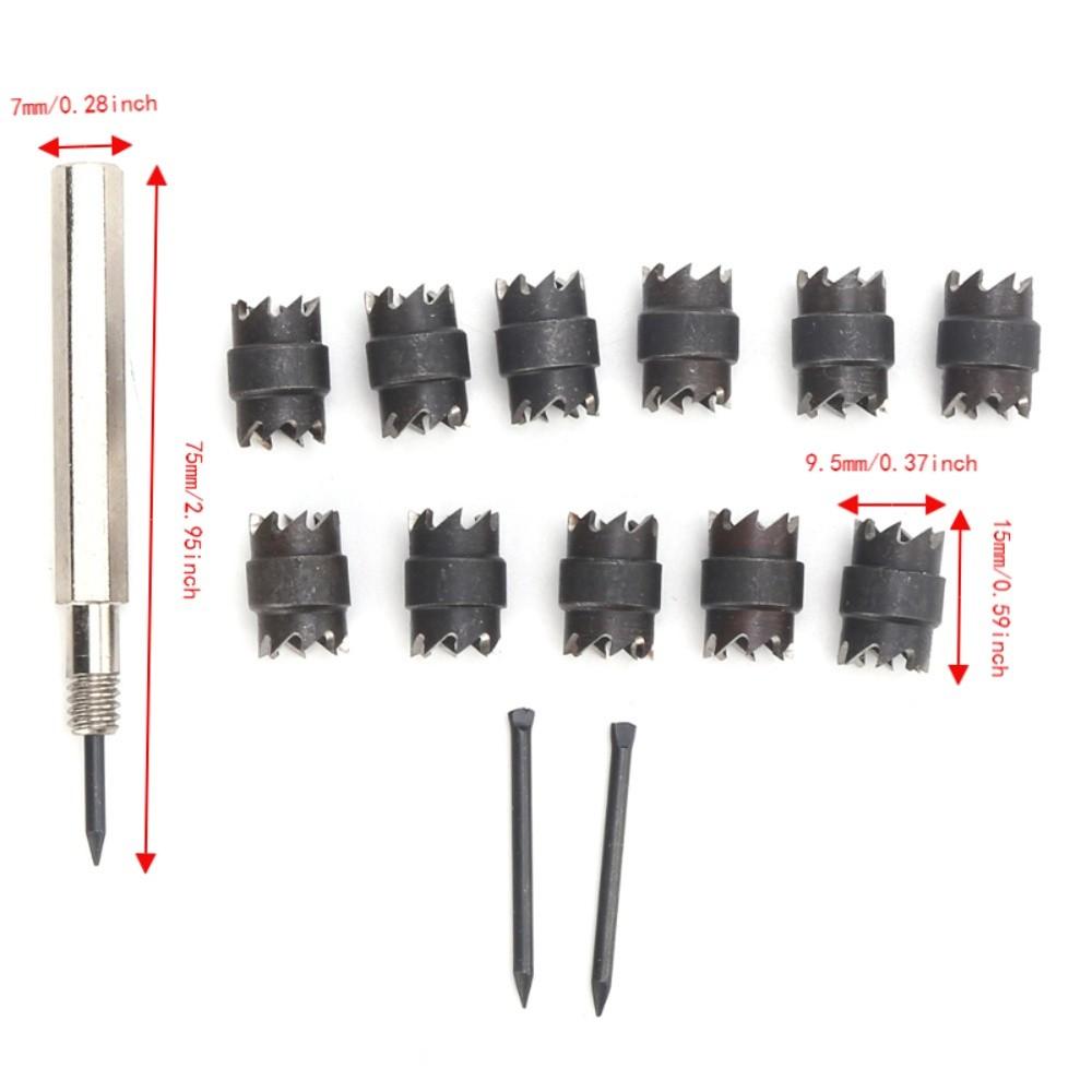 13pcs Double Sided Spot Weld Cutter Set 3/8 Inch Diameter Sheet Metal Hole Cutter For Sheet Metal