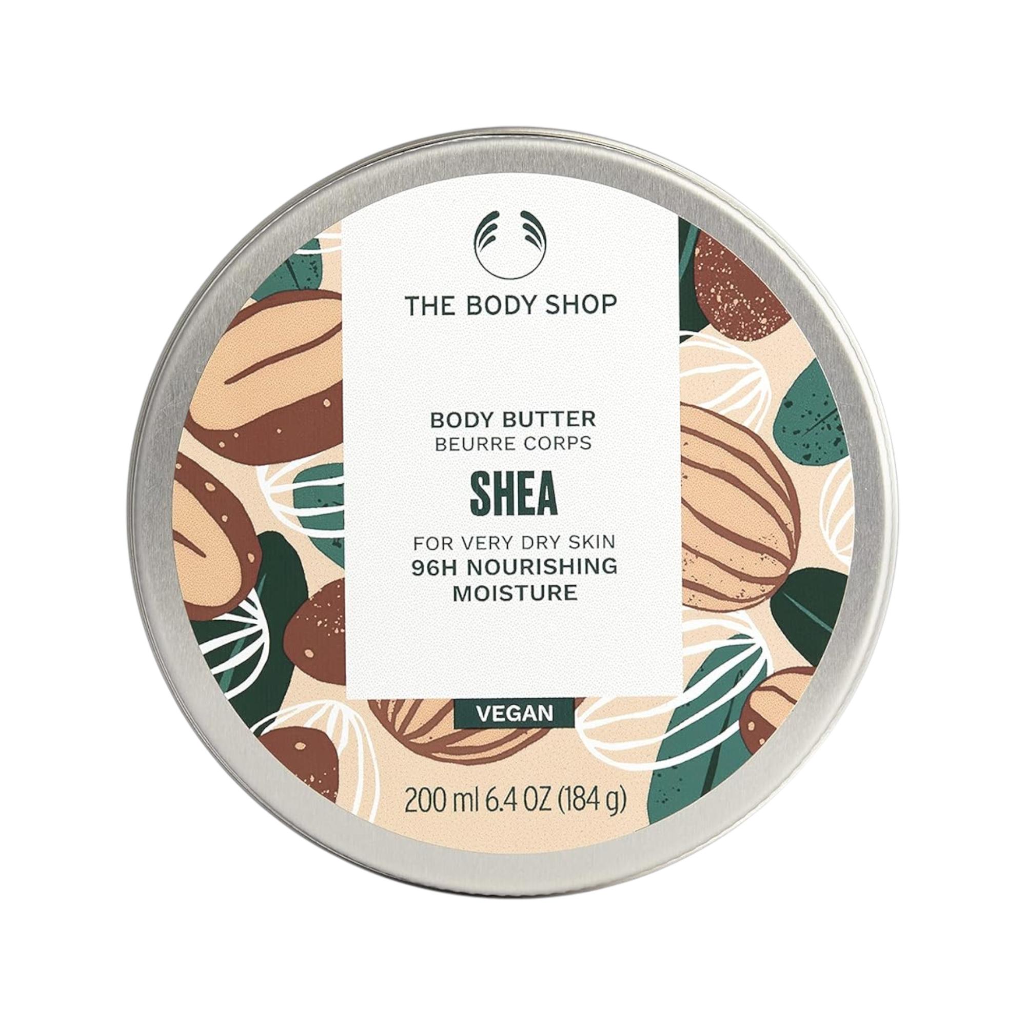 The Body Shop Масло ши для тела 200 мл Глубоко питательный увлажняющий крем для очень сухой кожи Длительное увлажнение Веганский
