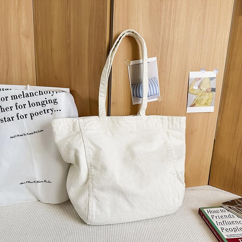 Large-capacity bag women's new Japanese casual portable canvas bag versatile office worker tote bag student shoulder bag