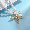 Cross-border Starfish Shell Beaded Necklace: Fashionable Handmade Imitation Pearl Jewelry