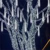 Solar Meteor Shower Rain String Lights 30/50CM Outdoor Waterproof LED Ambient Lighting for Tree Wedding Party Holiday Decoration