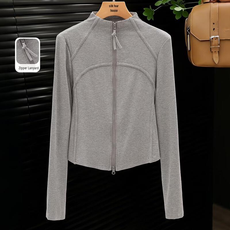 Women s Stand Collar Slim Fit Long Sleeve Shirt One Size