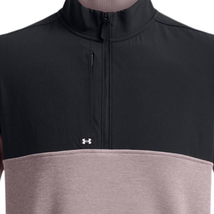 Under Armour Storm FW24 Drive Sweater Fleece Color Block Fashion Comfortable College Style Stand Collar Waterproof Hoodie Men Hoodie Gray 1387121-015