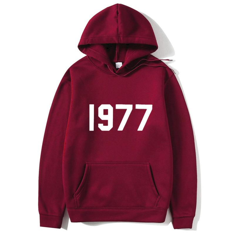 High Street 1977 Trendy Brand Fashion Printed Hooded Sweater Men's and Women's Jacket Couples Sweatshirt