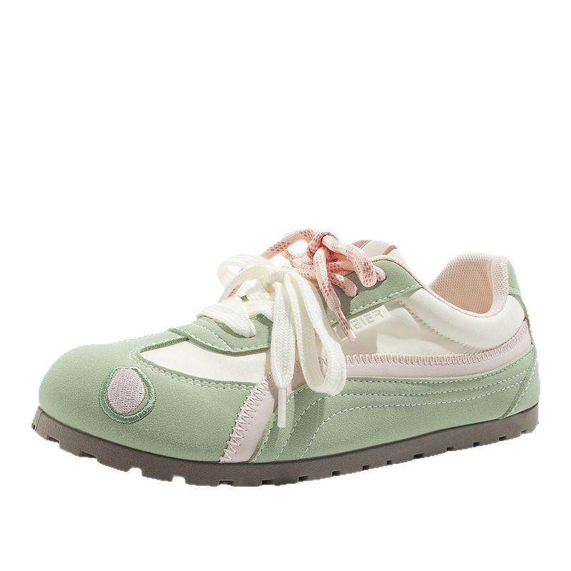 Korean Fashion Women's Shoes All-match Color Matching Dexun Shoes Double-lace Flat Sports Shoes Casual Forrest Gump Shoes