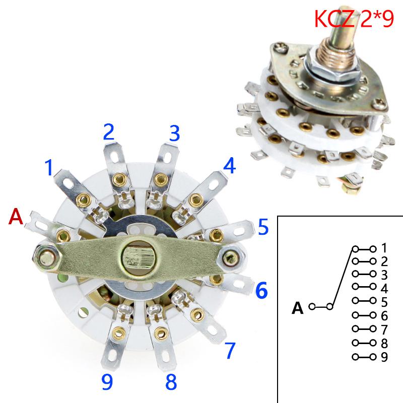 Kcz 2 Pole 6/7/8/9/10/11 4 Pole 3/5 Position With Channel Rotary Switch Selector With Cap Rotary Switch Selector