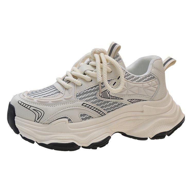 Dad Shoes neue Sommer atmungsaktive Mesh Single Shoes Plateau Fried Street Light Laufschuhe Freizeit-Sportschuhe