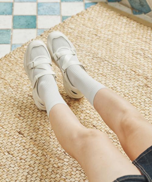 [Elizabeth Stuart] Mesh Combi Sneakers [EBLA157353] Black-230