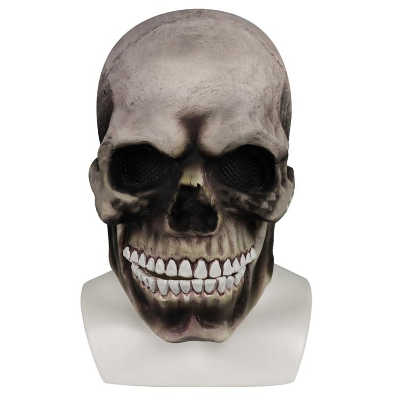 Halloween hororová maska ​​Čelist Ústa Pohyblivá lebka Latexová maska ​​Skull Cosplay Rekvizity