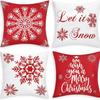 Christmas Pillowcase Nordic Striped Santa Letter Printed Cushion Cover Home Car Sofa Waist Pillowcase