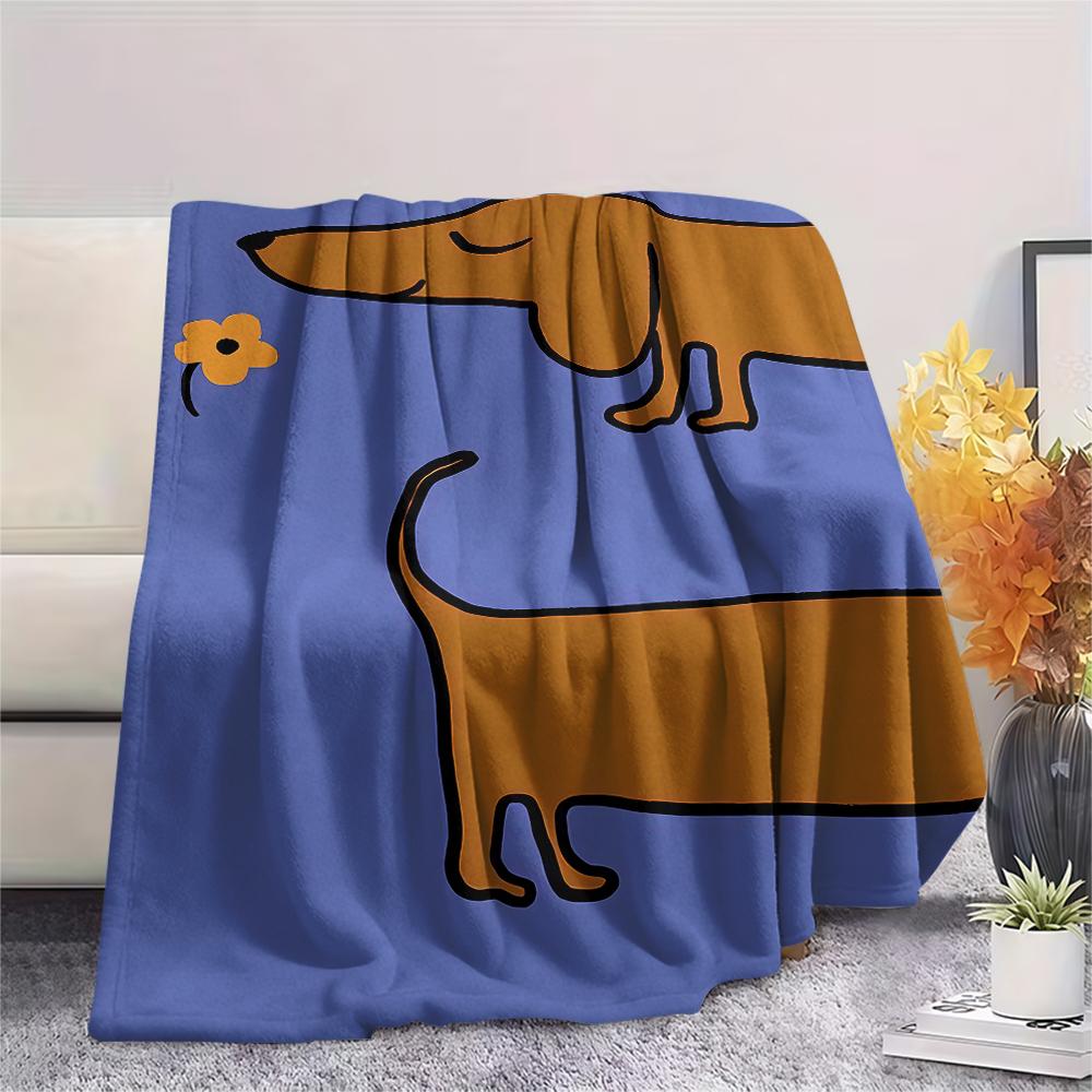 French Bulldog Sausage Dog Print Flannel Blanket,High Quality Comfortable for All Seasons,Home Decor,Warmth and Comfort,Perfect for Christmas Gifts