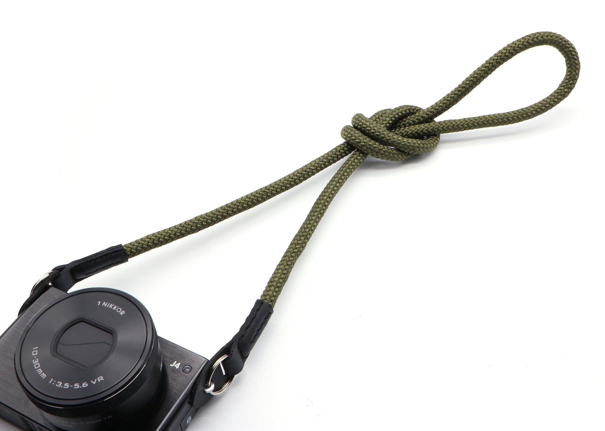 

INPON Camera Neck Strap with Metal Ring and Ring Cover for and Compact 8mm Wire 105cm Total Made from Climbing Rope SLR, Mirrorless, Cameras, Green, зелений