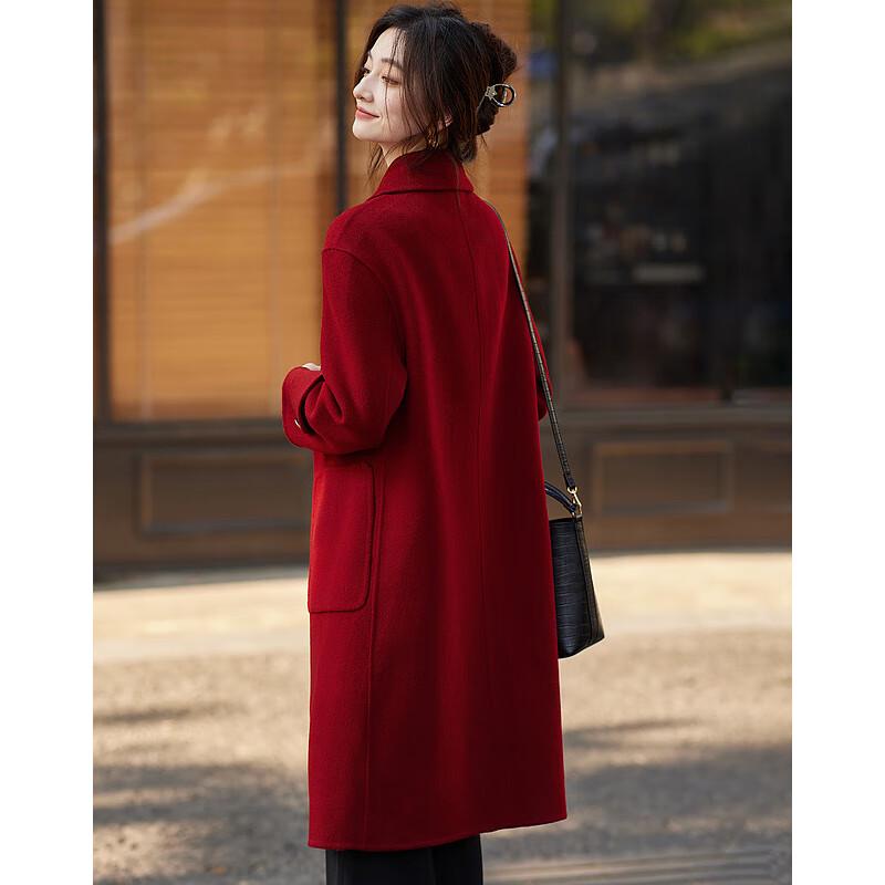 Sishui Nianhua Women's Elegant Mid-Length Wool Coat