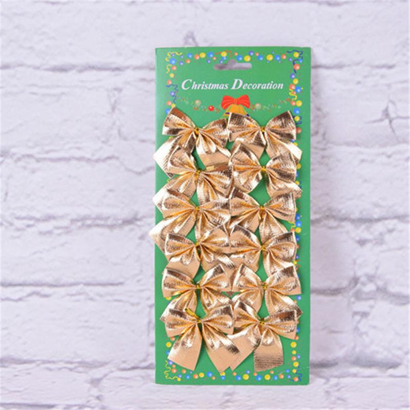 

12 шт./упаковка. Різдвяна ялинка. Міні-подарунковий бант. Весільна вечірка. Садові прикраси для дому. золотий