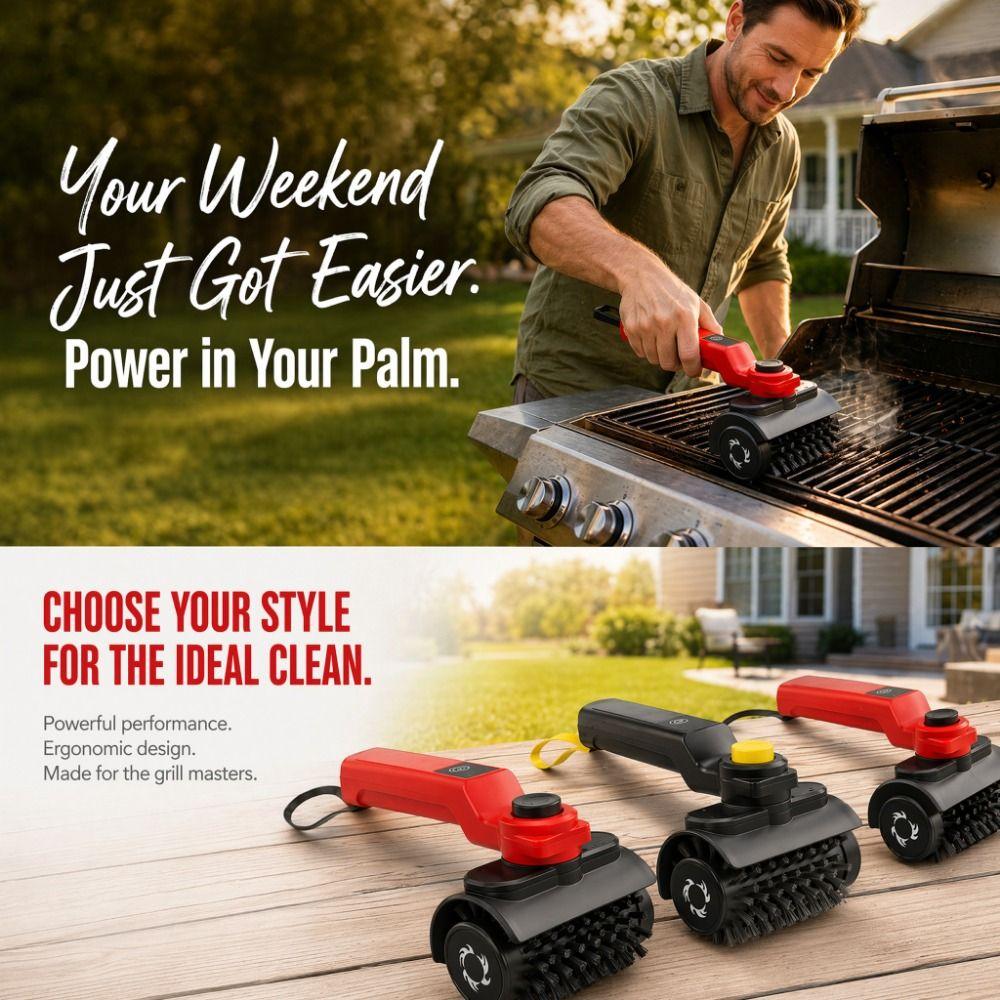 Handheld Wireless Electric Barbecue Brush Portable Grill Wire Cleaning Brush  Barbecue Grill
