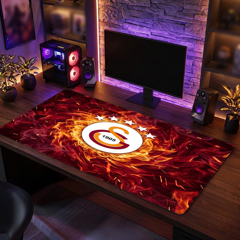 Tappetino per Mouse con Motivo a Tema Galatasaray FC, Tappetino da Scrivania XXL per Gaming con Logo Calcistico, Tappetino Antiscivolo per Mouse del Computer
