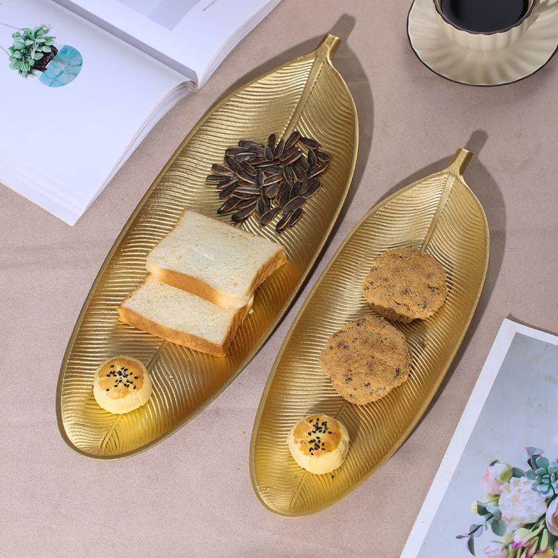 Leaf Shaped Fruit Plate Decorative Snack Tray Artistic Storage Tray for Living Room Event Parties and Daily Use