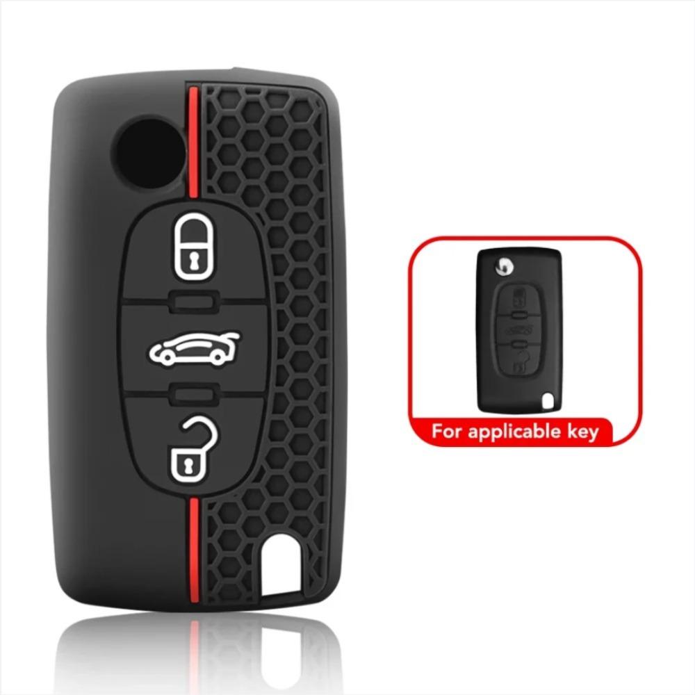 

New Silicone Car Key Case Cover Keychain Fob Shell For Citroen C2 C3 C4 C5 C6 Xsara Berlingo For Peugeot 207 307 308 407 607 807