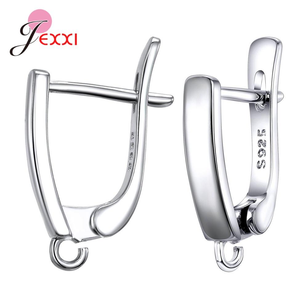 Drop Shipping Echte 925 Sterling Silber Ohrring-Komponenten Für DIY Schmuckzubehör Hohe Qualität Damen Mädchen Schmuckkomponente