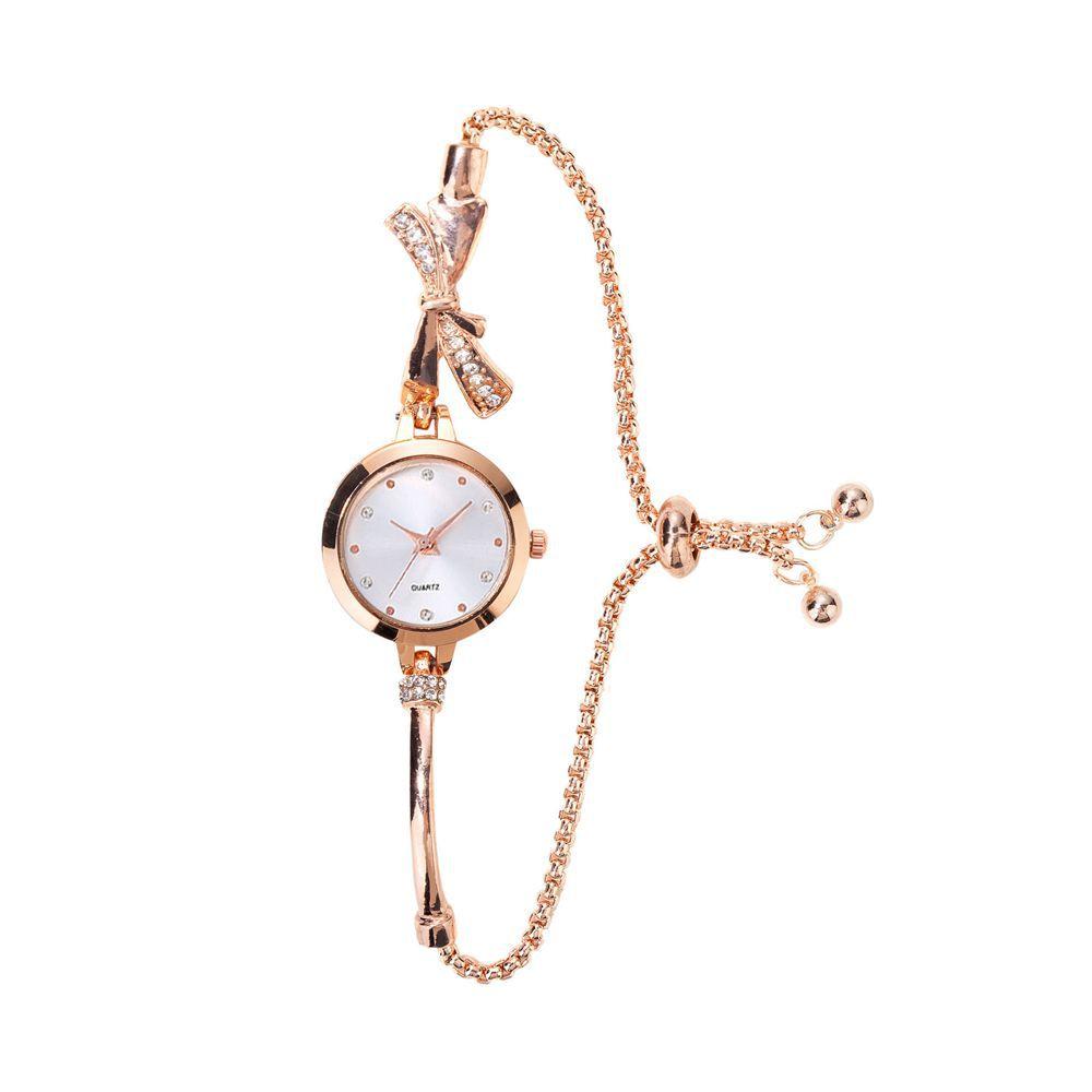 Fashion Cute Women Steel Bracelet Watch Adjustable Quartz Wristwatches Elegant Gold Small Dial Bracelet Watches Wholesale