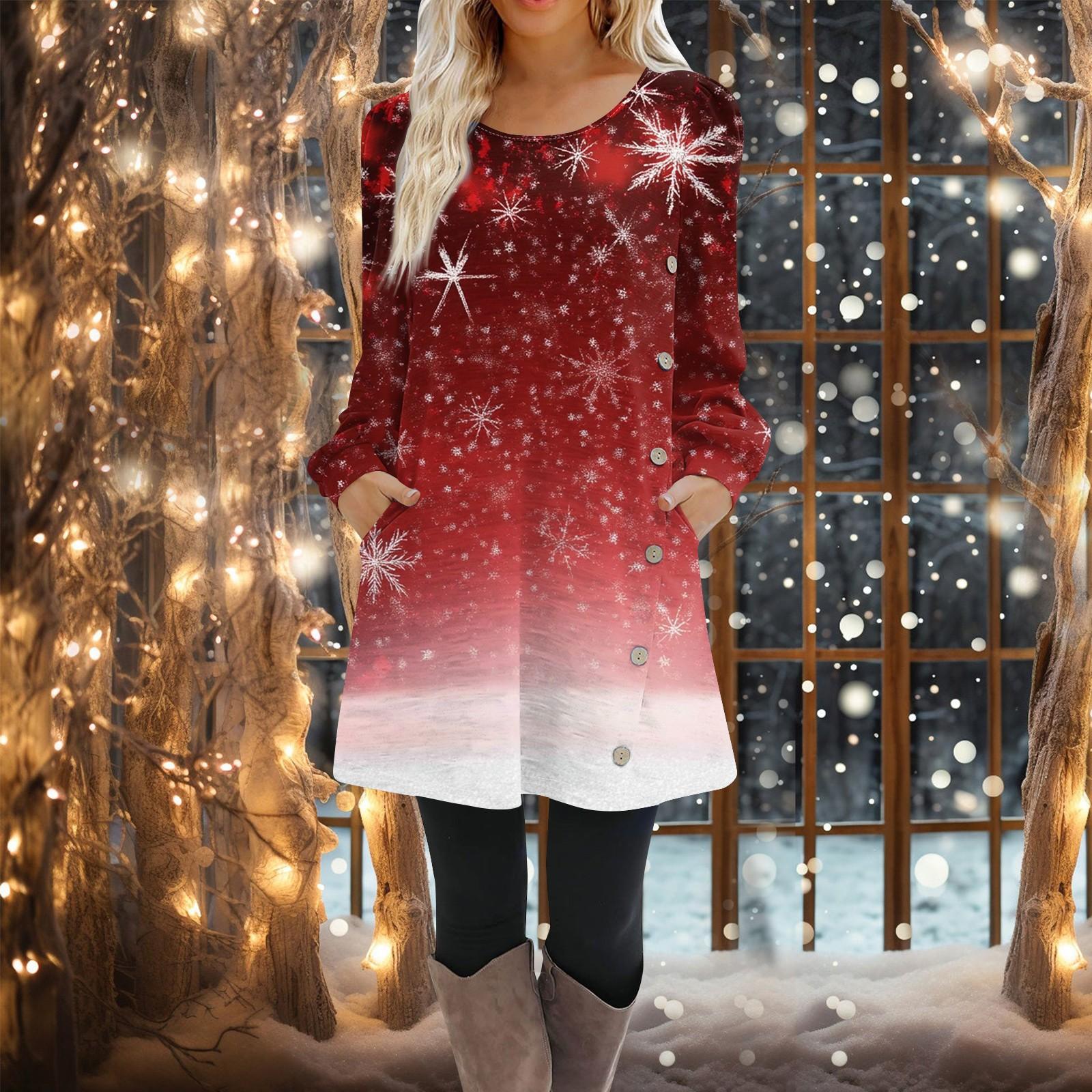 

Женское платье-трапеция с длинным рукавом, повседневное платье-пуловер свободного кроя на пуговицах с карманами S винный