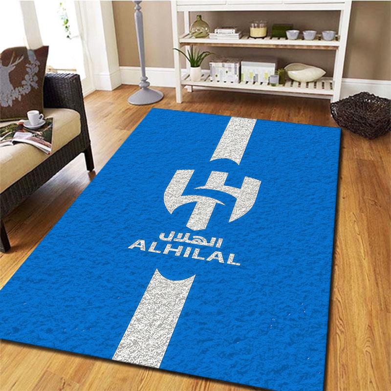 Tappeto Al-Hilal Saudi FC per Soggiorno Camera da Letto Casa Decorazione Divano, Tappetino Antiscivolo per Giochi Bambini