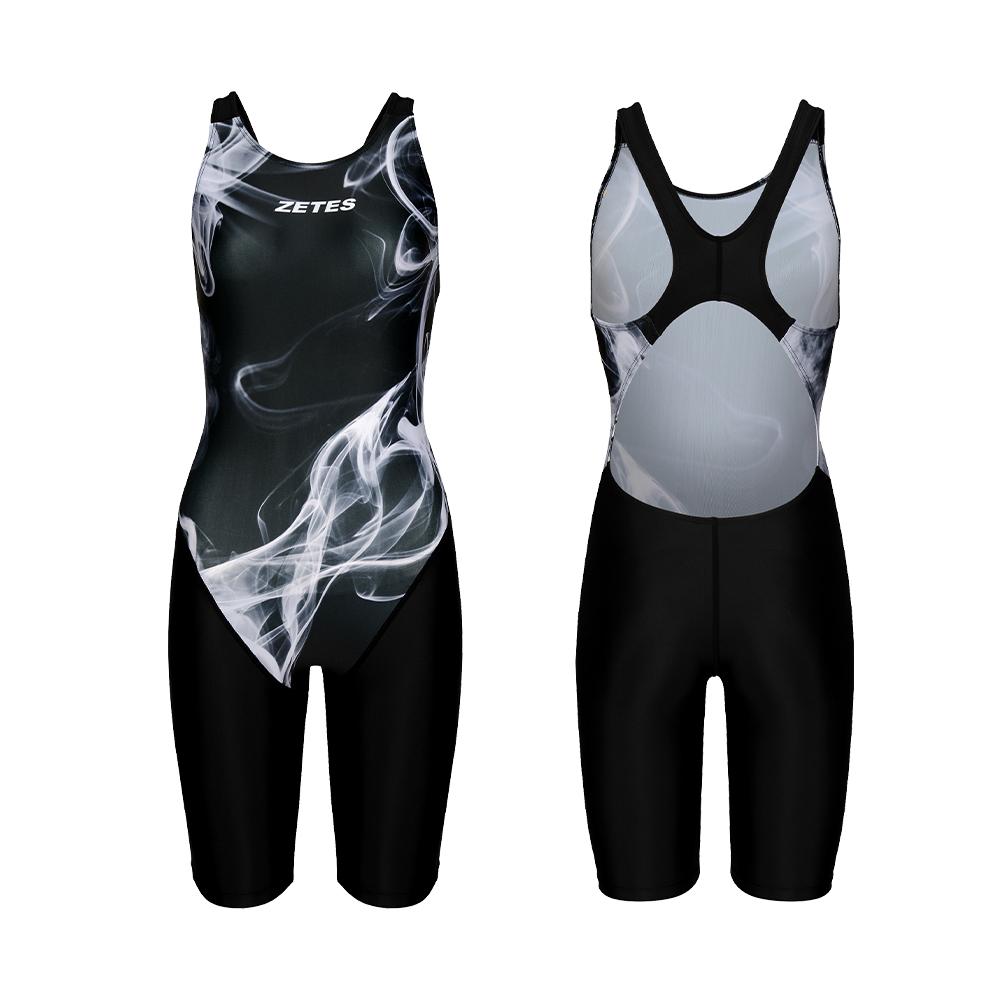 Jeteseu Women'S Aqua Dt 5-Part X-Back Indoor Swimsuit Smoke Wh L_9A3511