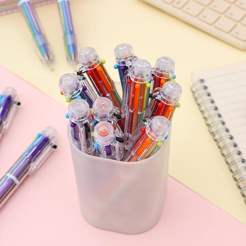 Ball Point Pen Marker Korea Creative Stationery Pen 6 Color in 1 Ballpoint Pen Color School Supplies Cute Office Accessories
