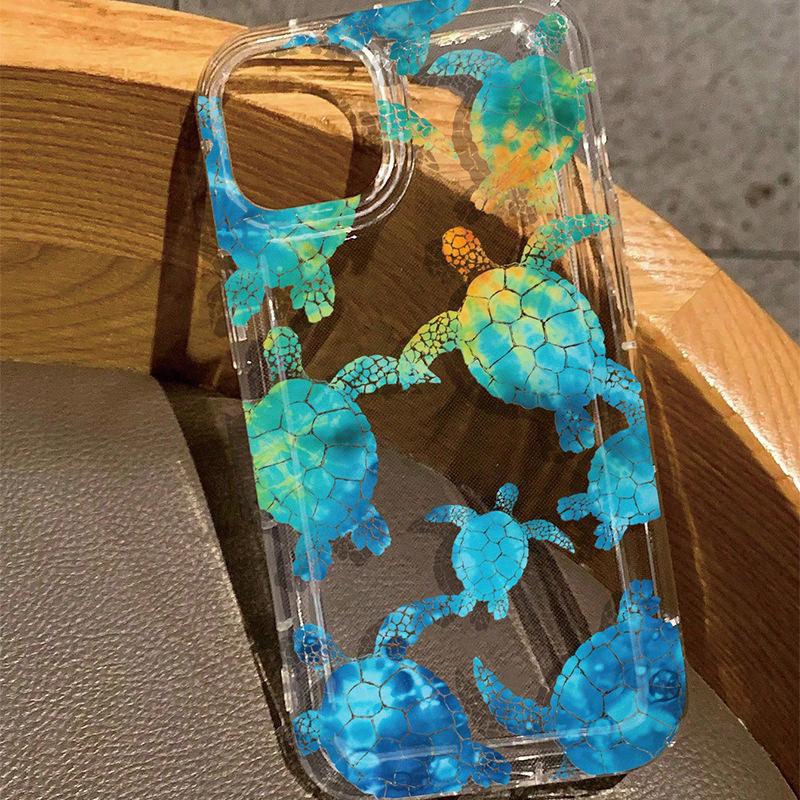 Symphony blue turtle for iPhone13 Apple 14 new 16/15promax mobile phone case 12 anti-drop 11/xs