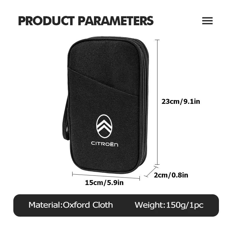 Travel Data Cable Organizer Pouch Carry Case Portable Storage Bag For Citroen C5 C1 C2 C6 C4L DS3 DS4 DS5 C-Elysee Grand