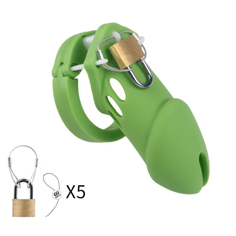 7 Colors Silicone Male Chastity Device Cock Cage Sex Toys With 5 Penis Ring Prevent Breaking Free Standard Short Cages Sex