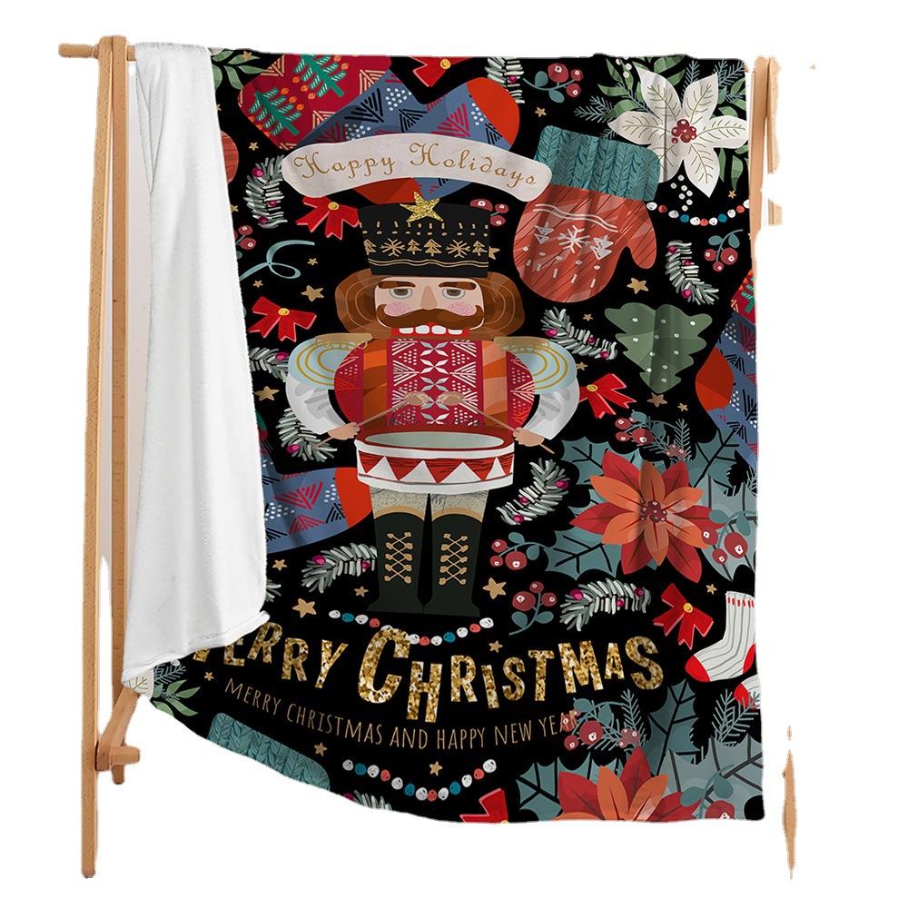 Blanket Flannel Blanket Christmas Illustration 3D Digital Printing Blanket Blanket Living Room