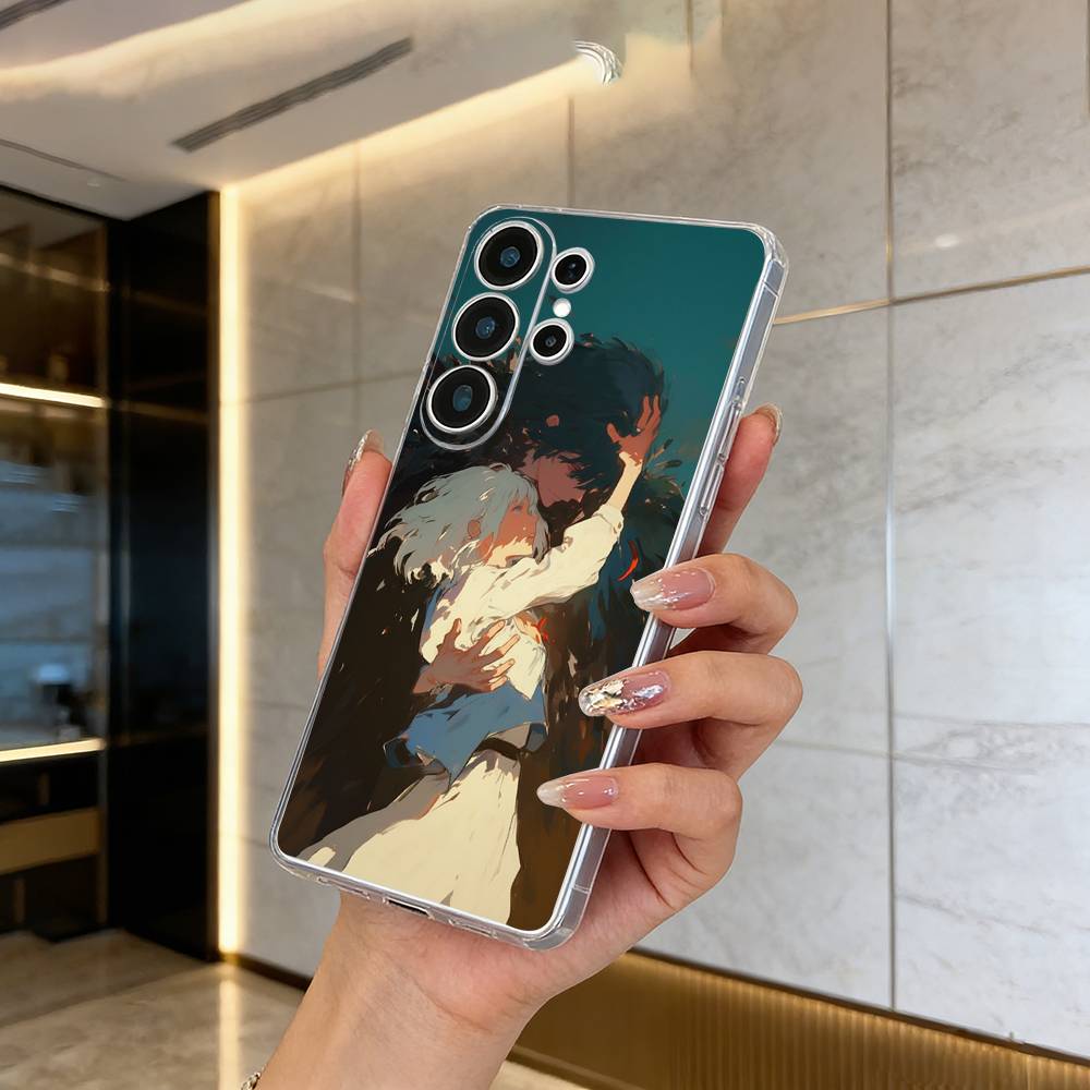 H-M-C-Howl's -Moving- Castle Clear Phone Case for Samsung S25, S24, S21, S22, S23, S30, Ultra, S20, Plus, FE, Lite