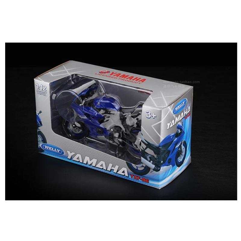 WELLY 1/12 Yamaha YZF-R6 Alloy Motorcycle Model Diecast Toy Cars Toys Racing Car Models for Childrens Vehicles Collection Gifts