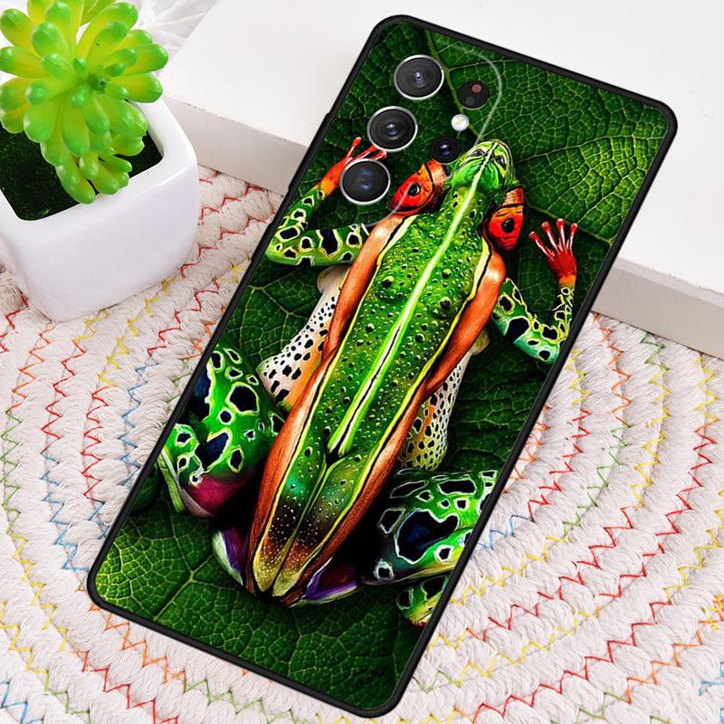 Blue Frog Tropical Rain Forest Phone Case for Samsung Galaxy note 10 pro S26 Ultra S23 S24 FE S25 S21 S22 PLUS shockproof Cove