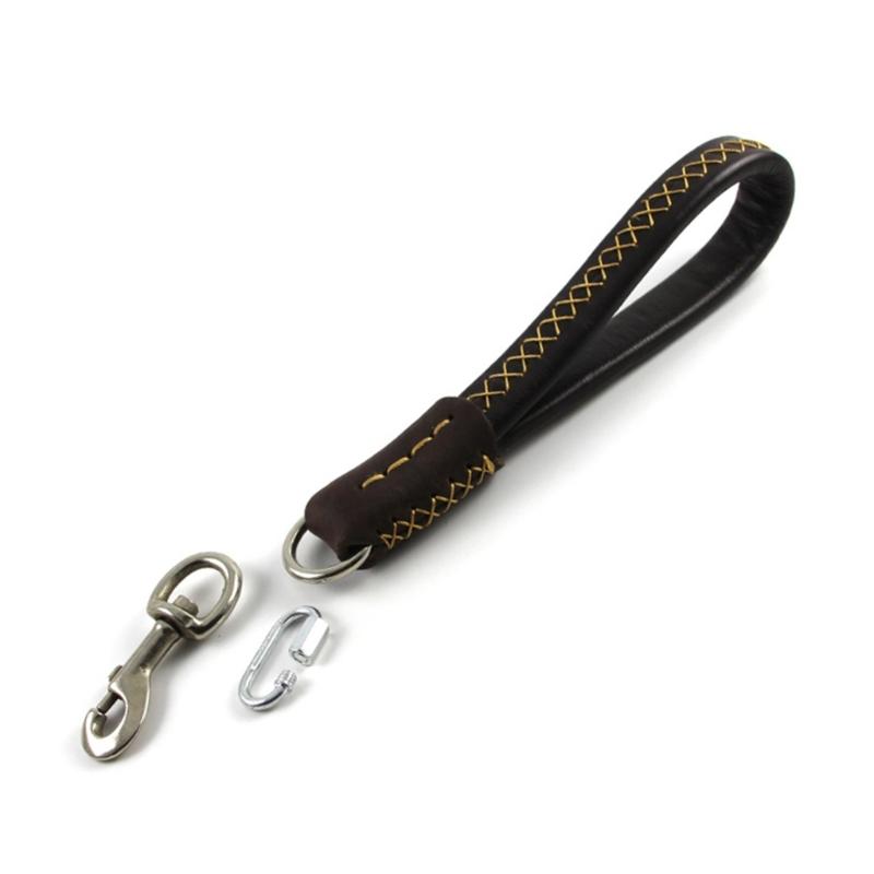 Leather Dog Short leashes Traffic Dog leashes Strong Training Traffic Dog leashes for Dogs Training and Walking Enduring 1