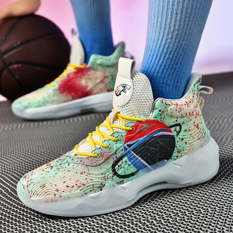 Fashion Men's Basketball Shoes Cushioned Sneakers Personalized Design Train Athletes High Quality Sports Shoes Night Light Sneakers 45