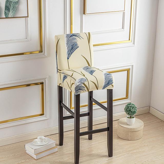 Coprisedile Sgabello da Bar con Stampa Geometrica Schienale Basso Coprisedili Senza Braccioli Elasticizzati in Spandex per Sala da Pranzo Hotel Arredamento Casa