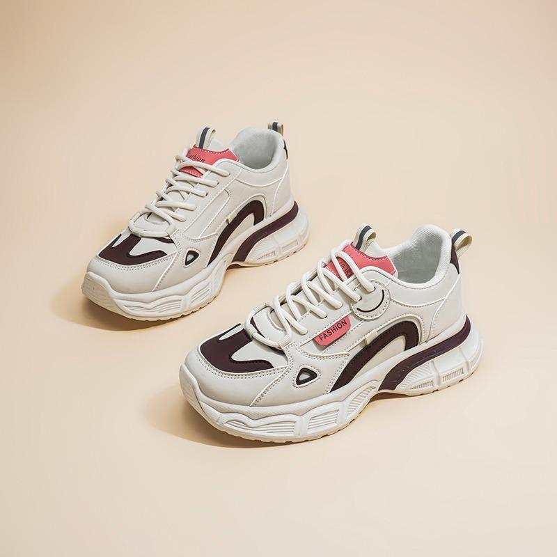 Summer Women's Shoes New Breathable Little White Shoes Women's Versatile Thick-soled Heightening Sports Shoes Casual Dad Shoes