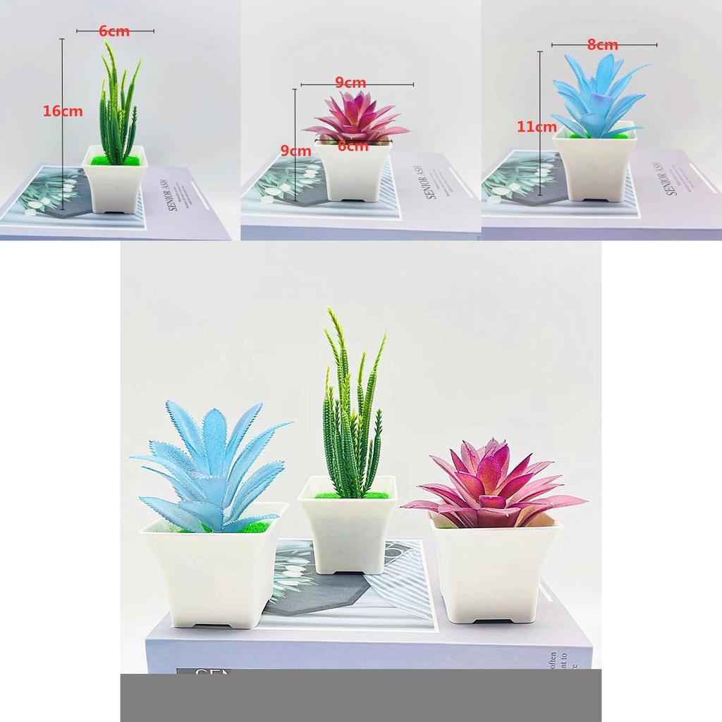 Plastic Faux Succulent Plant With Injection Mold Craft For Desktop Decor