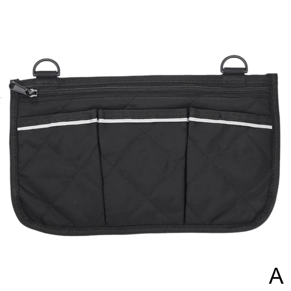 Wheelchair side armrest bag Reflective strip Portable Velcro polyester storage and hanging bag
