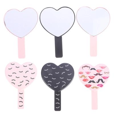 High Definition Handheld Heart-shaped Eyelash Mirror Eyelash Inspection Mirror Makeup Gadgets Vanity Mirror Girl Gifts