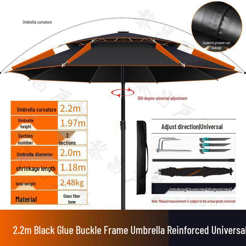 Großer Universal-Fischschirm - Regendicht, Sonnenschutz, Outdoor faltbar, Verdicktes Design