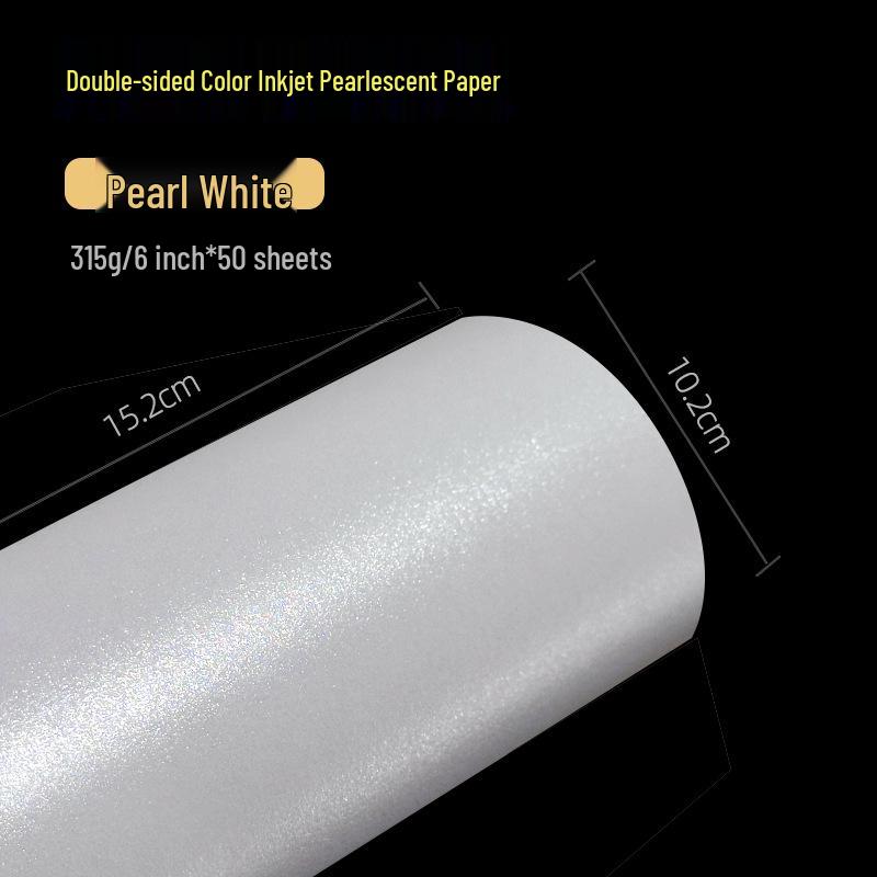 A4/A3 Pearlescent Inkjet Glitter Business Card Paper, Ice White & Golden Yellow, 315g Double-Sided Art Cardstock