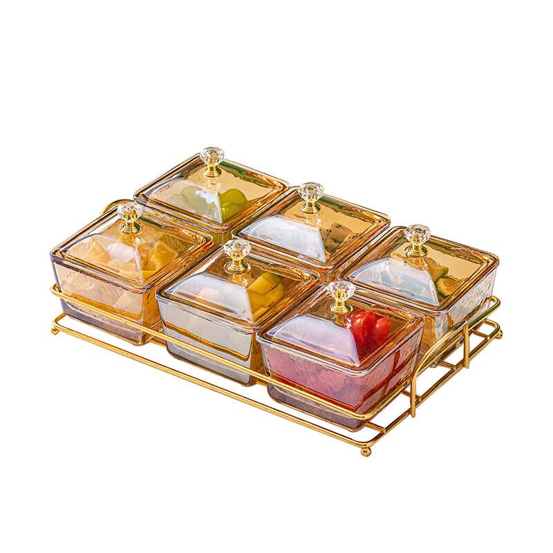 Glass Divided Serving Platter with Lid