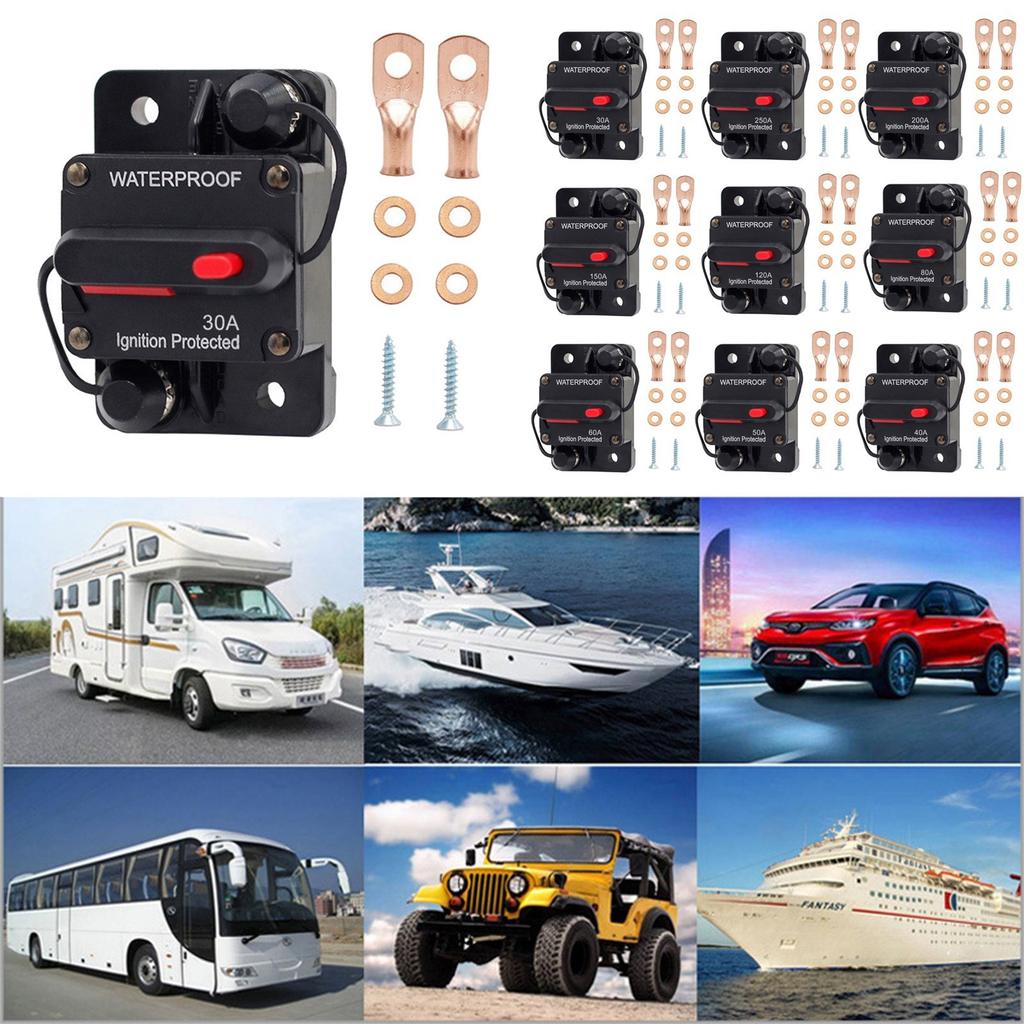 30-250A Amp Circuit Breaker Manual 30-250A For Car Truck Rv ATV Trolling Motors Vehicles,12V-48V