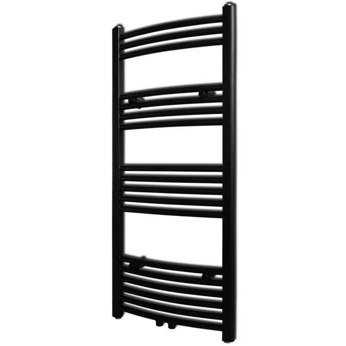 VidaXL Towel Rail Radiator Black Curved Rails 500x1160 Mm 141915