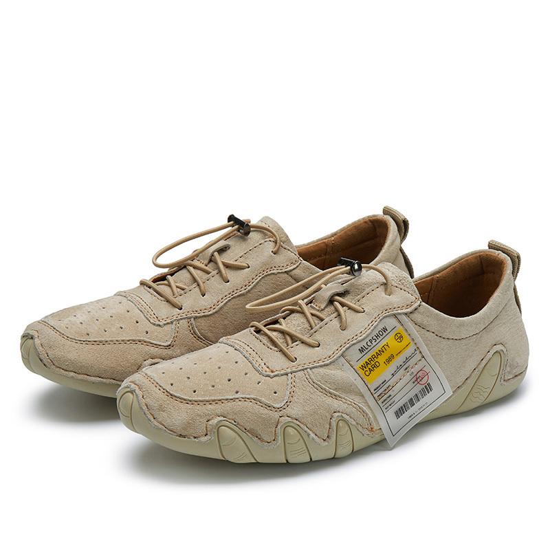 New 2024 Fashion Handmade Leather Casual Men Shoes Design Fall Sneakers Man Loafers Breathable Soft Flat Shoes Driving Shoes