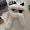 Soft Plush Integrated Cap Scarf Warm Beanie Ear Protection Windproof Cap Scarf Neck Warm Fake Fur Long Scarf Cap Cold Weather